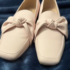 New York & Company Blush Loafers with Knot Accent